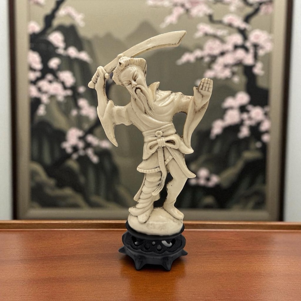 Vintage Cream Warrior Sculpture /Statue Hong Kong